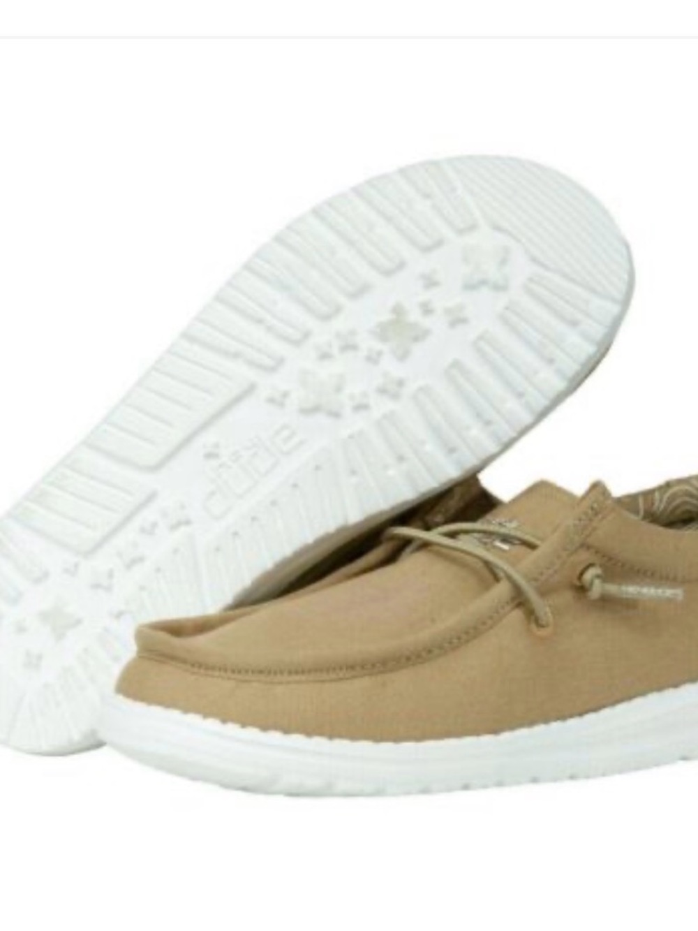 Hey Dude Kids Moccasins in Tan with White Sole